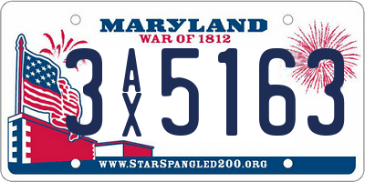 MD license plate 3AX5163