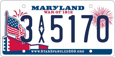 MD license plate 3AX5170