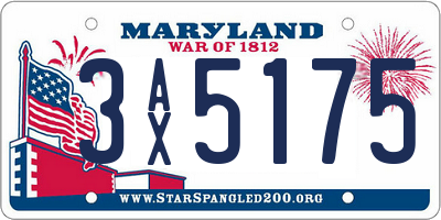 MD license plate 3AX5175