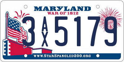 MD license plate 3AX5179