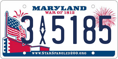 MD license plate 3AX5185