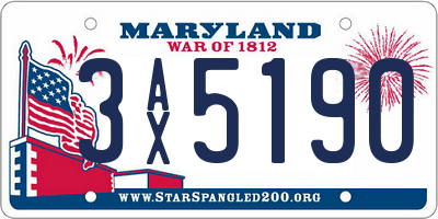 MD license plate 3AX5190