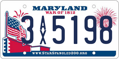 MD license plate 3AX5198