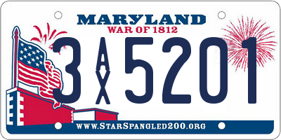 MD license plate 3AX5201