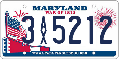 MD license plate 3AX5212