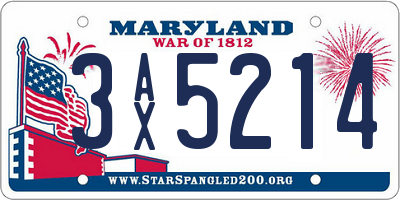 MD license plate 3AX5214
