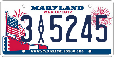 MD license plate 3AX5245