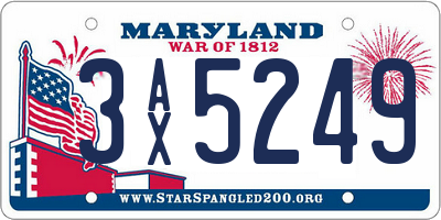 MD license plate 3AX5249