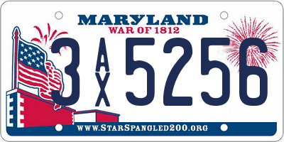 MD license plate 3AX5256