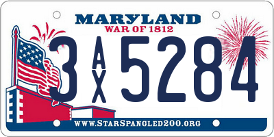 MD license plate 3AX5284