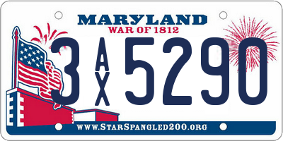 MD license plate 3AX5290