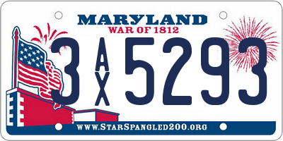 MD license plate 3AX5293