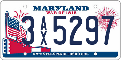 MD license plate 3AX5297