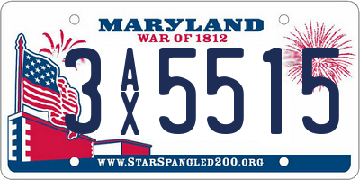 MD license plate 3AX5515