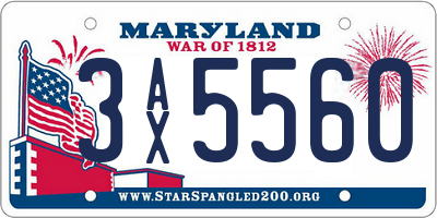 MD license plate 3AX5560