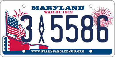 MD license plate 3AX5586