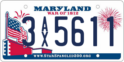 MD license plate 3AX5611