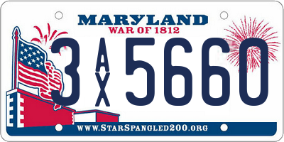 MD license plate 3AX5660