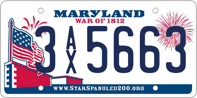 MD license plate 3AX5663