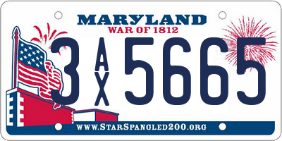 MD license plate 3AX5665