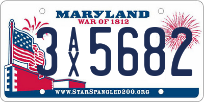 MD license plate 3AX5682