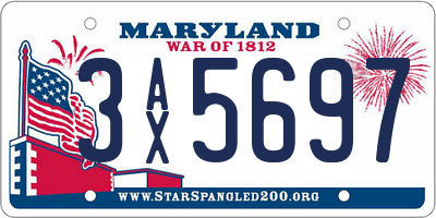 MD license plate 3AX5697