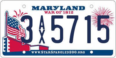 MD license plate 3AX5715