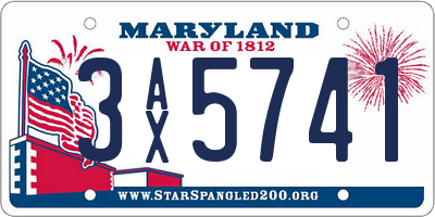 MD license plate 3AX5741