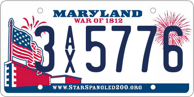 MD license plate 3AX5776