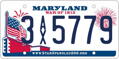 MD license plate 3AX5779