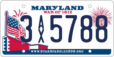 MD license plate 3AX5788