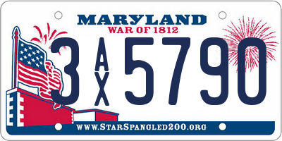 MD license plate 3AX5790