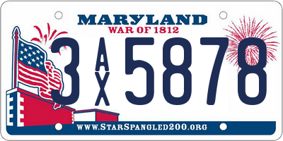 MD license plate 3AX5878