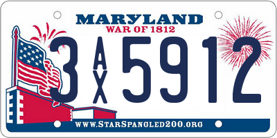 MD license plate 3AX5912