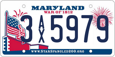MD license plate 3AX5979