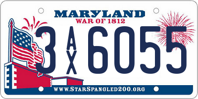 MD license plate 3AX6055