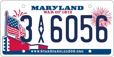 MD license plate 3AX6056