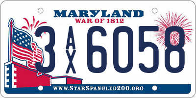MD license plate 3AX6058