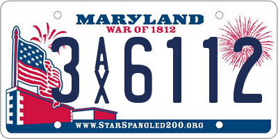 MD license plate 3AX6112