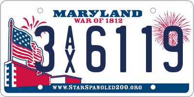 MD license plate 3AX6119