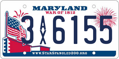 MD license plate 3AX6155