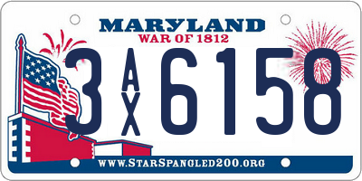 MD license plate 3AX6158