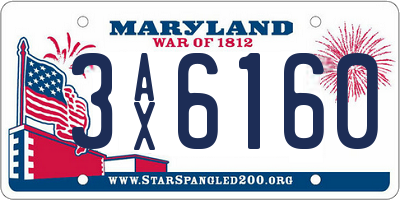 MD license plate 3AX6160