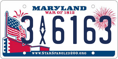 MD license plate 3AX6163