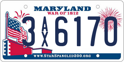 MD license plate 3AX6170