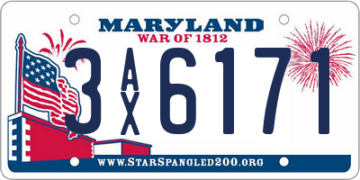 MD license plate 3AX6171
