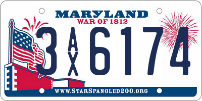 MD license plate 3AX6174