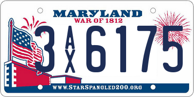 MD license plate 3AX6175