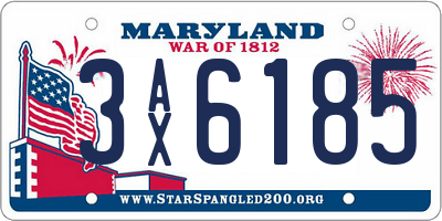 MD license plate 3AX6185