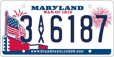 MD license plate 3AX6187